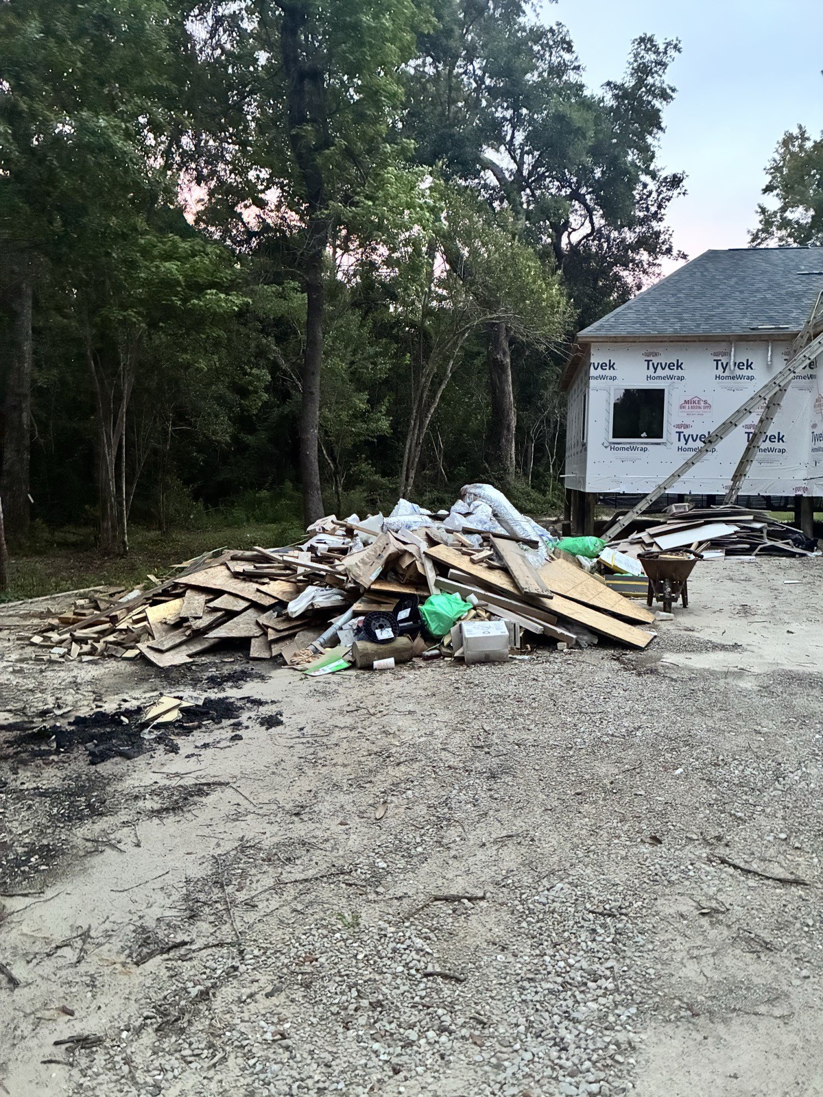 Construction debris removed from a job site