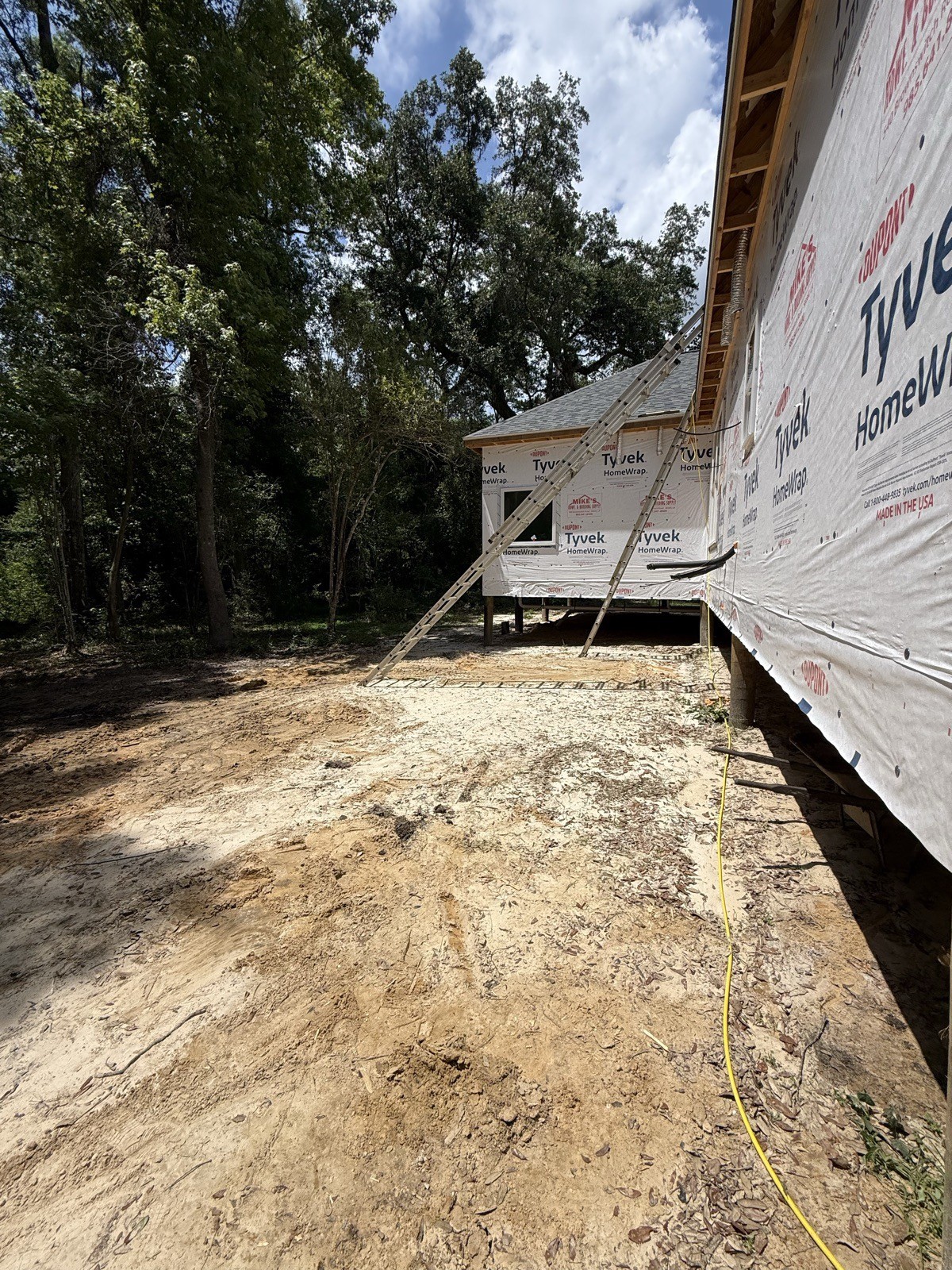 Graded pad prepped for new construction